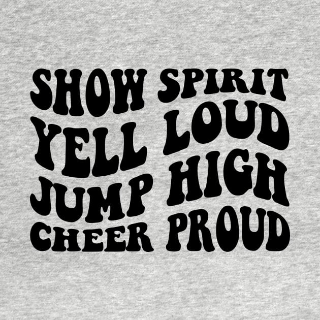 Cheer Mom Shirt, Football Cheer Mama Shirts, Cheer Mom, Cheer, show spirit yell loud jump high cheer proud Shirt Cheer Mama T-Shirt , Wavy Stacked by Hamza Froug